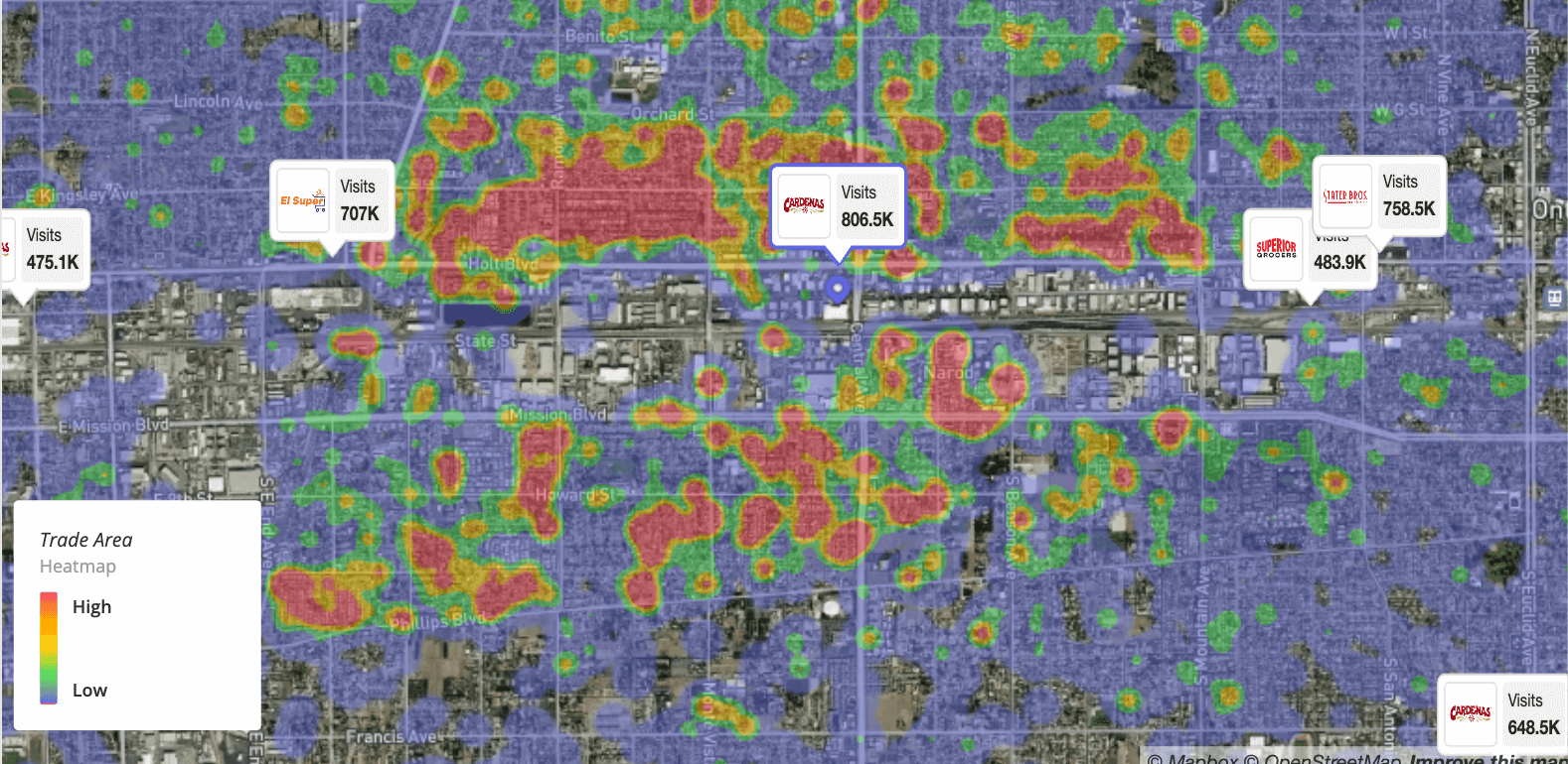 Cardenas Market Retail Map Area