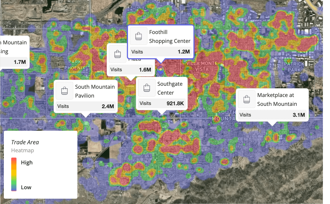 Foothill Shopping Center trade map