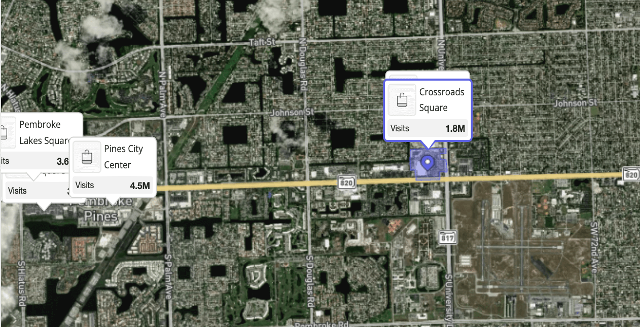 Crossroads Square Retail Trade Map