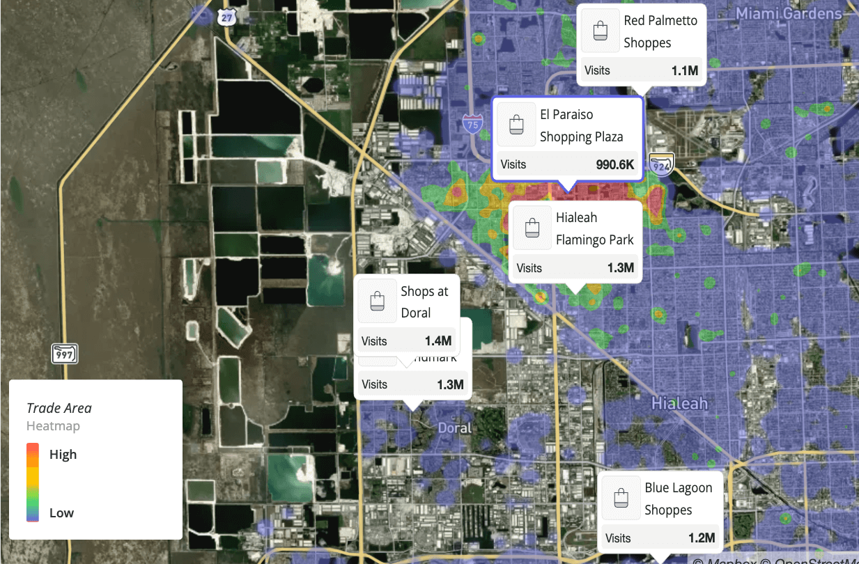 El Paraiso Shopping Plaza Retail Trade Map
